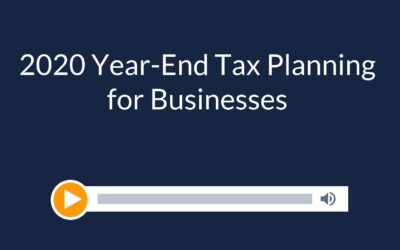 2020 Year-End Tax Planning for Businesses
