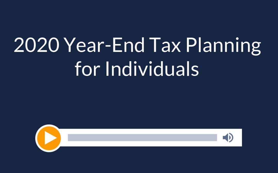2020 Year-End Tax Planning for Individuals