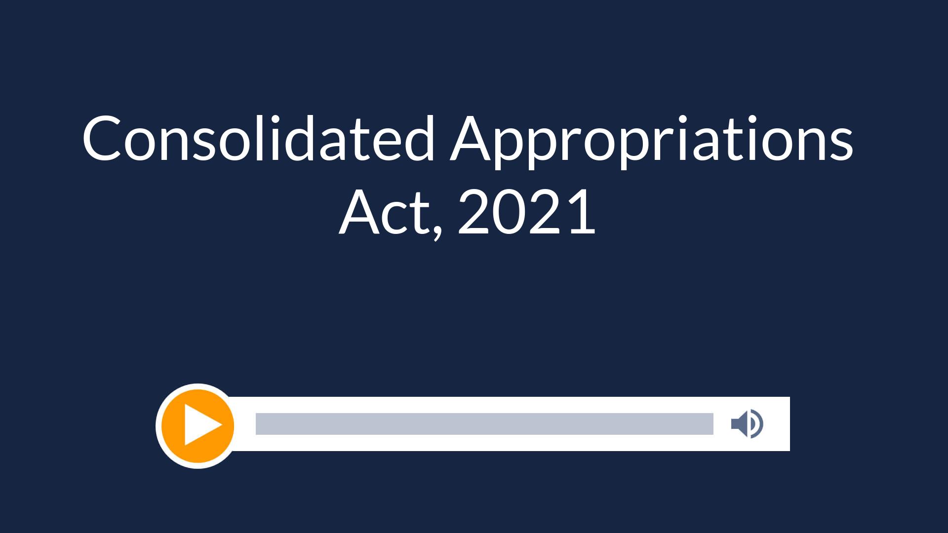Consolidated Appropriations Act, 2021