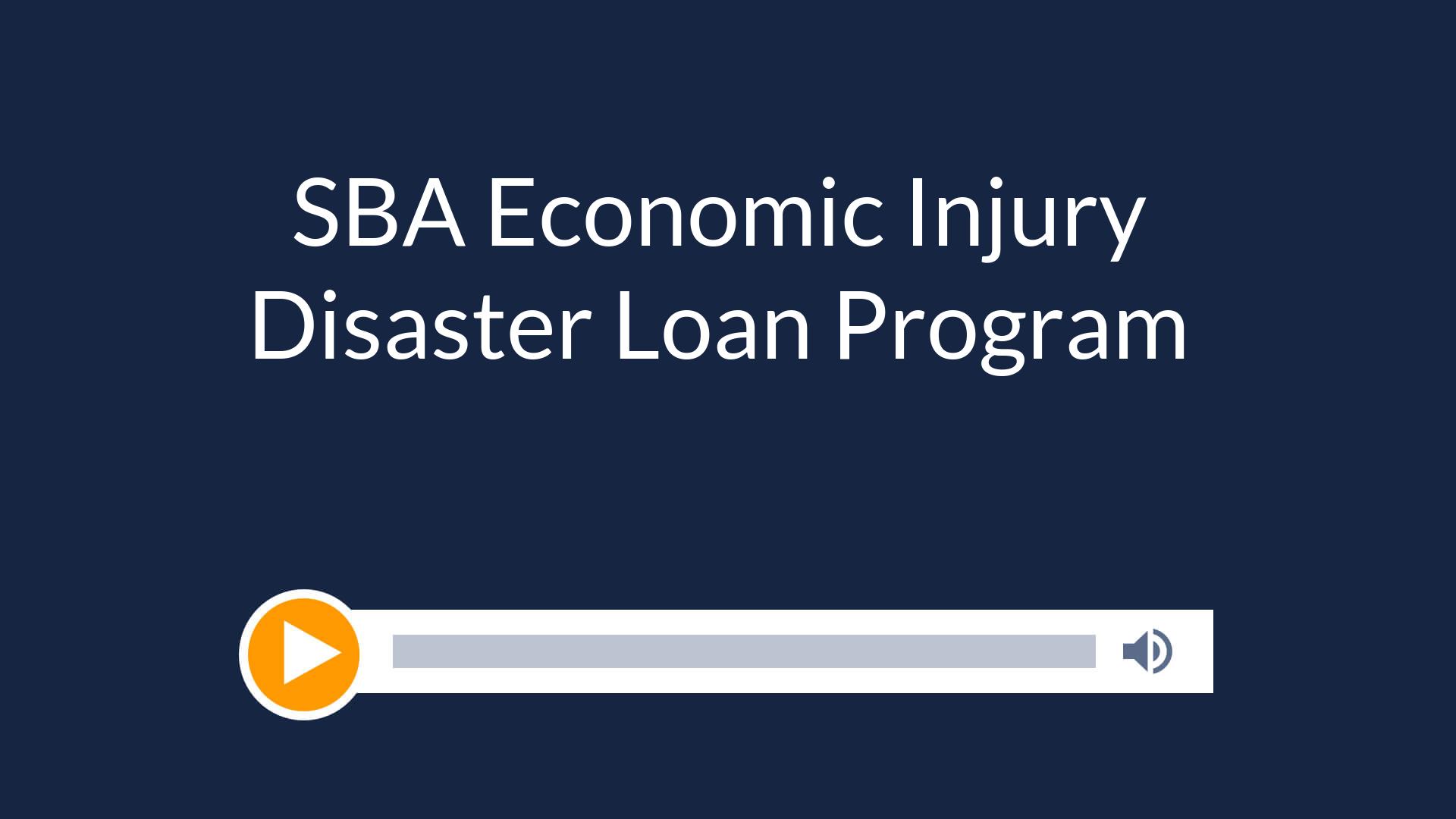 SBA Economic Injury Disaster Loan Program