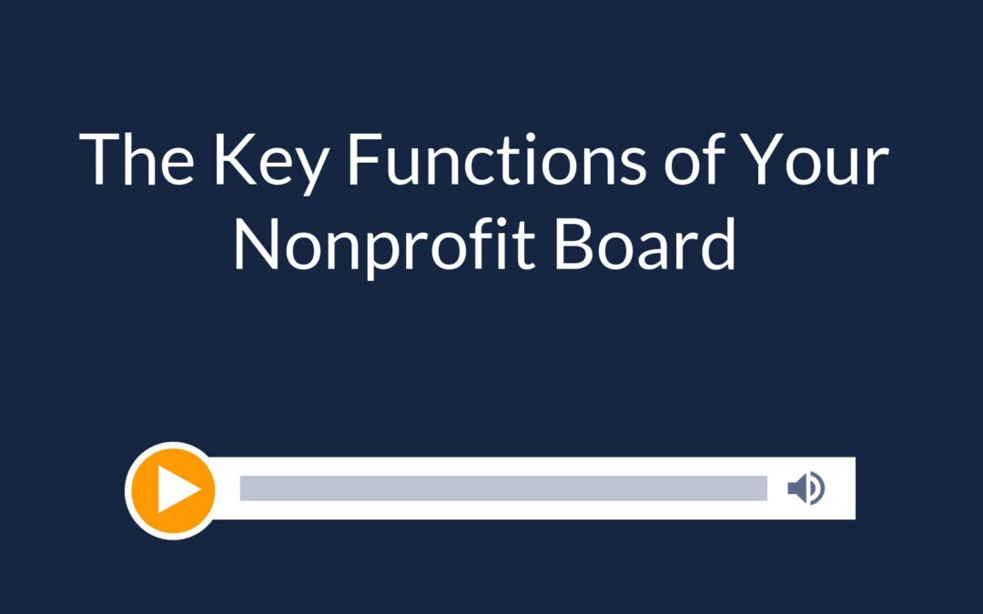 The Key Functions of Your Nonprofit Board