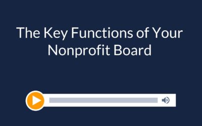 The Key Functions of Your Nonprofit Board
