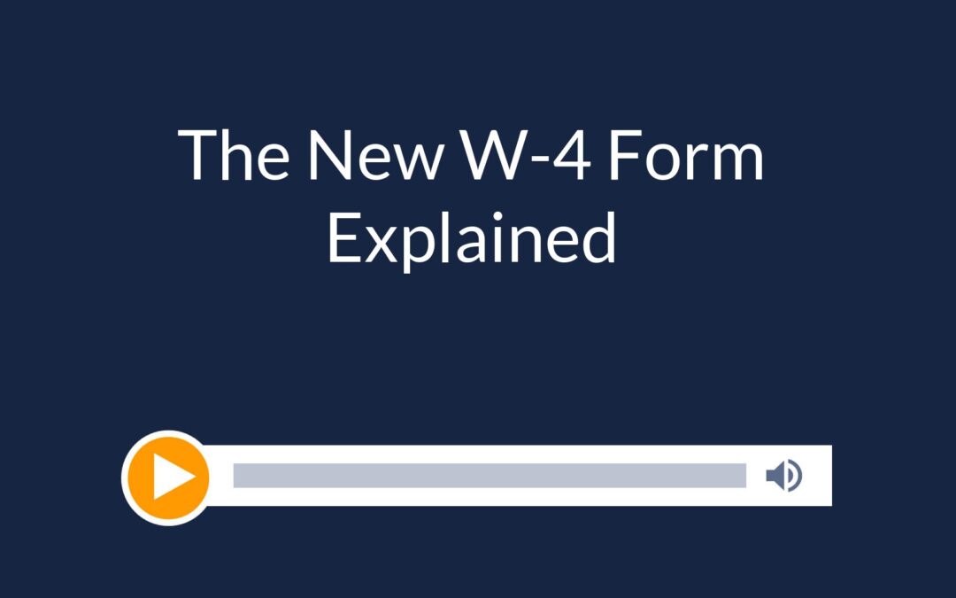 The New W-4 Form Explained