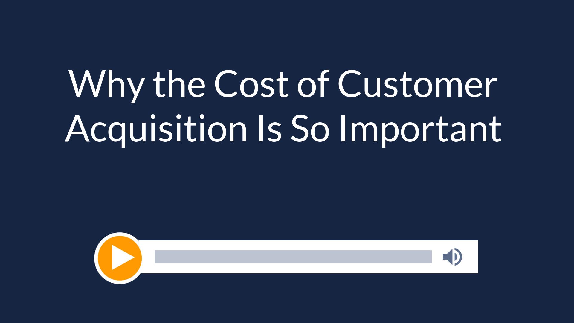 Why the Cost of Customer Acquisition Is So Important